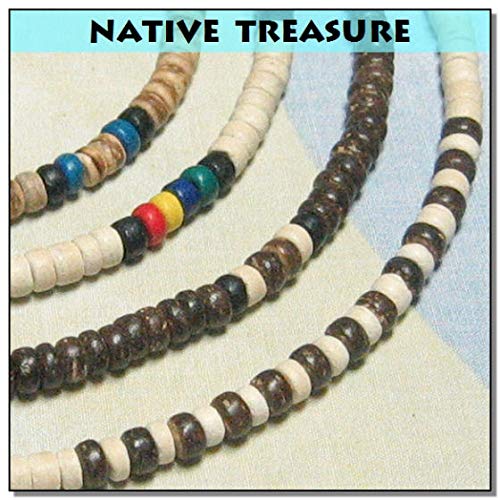 Native Treasure Set of 4 Coco Shell Wood Bead Surfer Necklaces - 5mm (3/16")