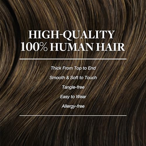 Image of GOO GOO Clip in Hair Extensions Real Human Hair Brown Remy Extensions