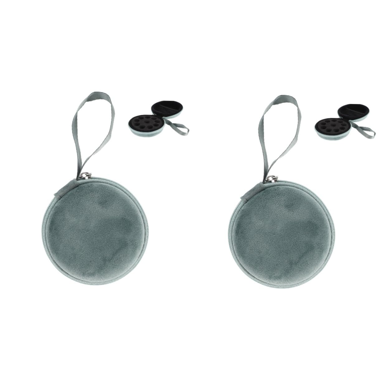 NULYLU 2pcs Essential Oil Bag for Travel Small Essential Oil Pouch Round Lanyard