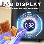 Toaster 2 Slice Wide Slot Toaster Best Rated Prime Displav Smart Toasters with LCD Digital Countdown Timer and Bagel/Defrost/Cancel/Reheat Function - Image 2