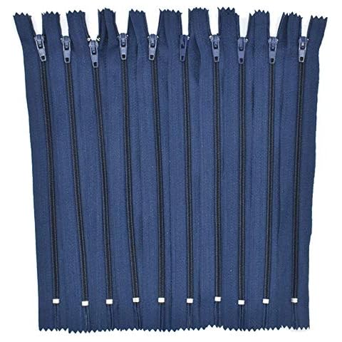 Renashed 100Pcs 9Inch Nylon Coil Zippers Bulk for Tailor Sewer Sewing Crafts Crafter's Specia (Navy) Cover