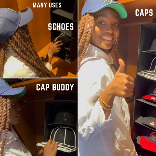 Cap Buddy Cap Regal Kappenhalter Grau Cap Halter passt perfekt im Kleiderschrank Wand oder Stange. Mützenaufbewahrung schützt deine Basecaps vor Staub und Dellen (Gray)