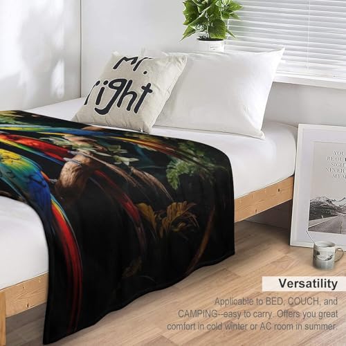 Couverture perroquet flanelle premium linge de lit doux et résistant - 6