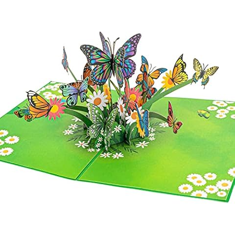 Pop Up Birthday Cards. 3D Card for Christmas Mothers Day Valentines Day Anniversary Thinking of You. All Occasion Greeting Cards for Women Men Mum Daughter Wife Family Friends Kids. (Butterflies) Cover