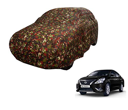 Image of Auto Hub Car Cover Compatible with Sunny with Weather Proof, Triple Stitched, Sunny Car Cover Jungle Look