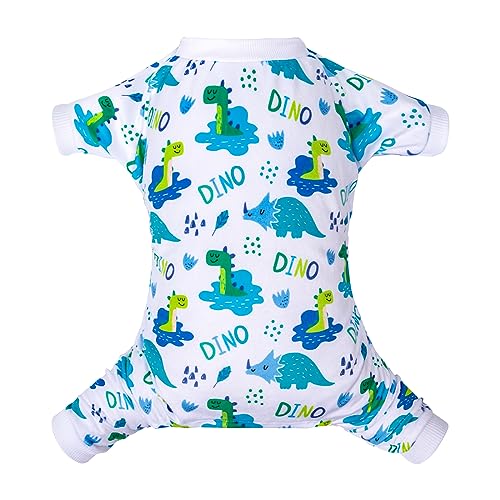 Image of CuteBone Soft & Stretchy Dog Pajamas - Cozy Pet Jammies Breathable Jumpsuit for Small Dogs - All-Season Comfy Outfit Easy-On Pullover Design - Keeps Pets Warm & Comfortable P290L