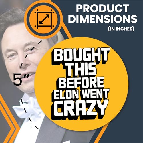 Image of Magnet Me Up I Bought This Before Elon Went Crazy Car Magnet Funny 5 Inch Bumper Magnetic Decal Yellow, Weatherproof, UV-Printed & Durable Elon Musk Car Decoration, Made in USA