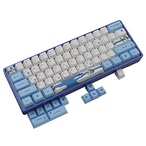 PBT Keycap Dye Sublimation OEM Compatible GH60 GK61 GK64 Anne RK61 with Cherry MX ANSI Mechanical Keyboard (Antarctica)