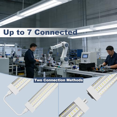 Image of Linkable LED Shop Lights 4FT - 2 Pack 50W Hanging 7000LM Bright Led Shop Light, 6500K Daylight White Linkable 4FT Led Shop Lights for Workshop Garage Lighting Factory Warehouse Shop (ETL Listed)