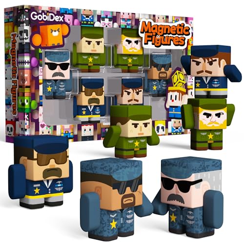 GobiDex Magnetic Army Men Action Figures, Military Toy Soldiers Expansion Pack, Compatible with Magnetic Building Blocks, STEM Army Toys for Boys...