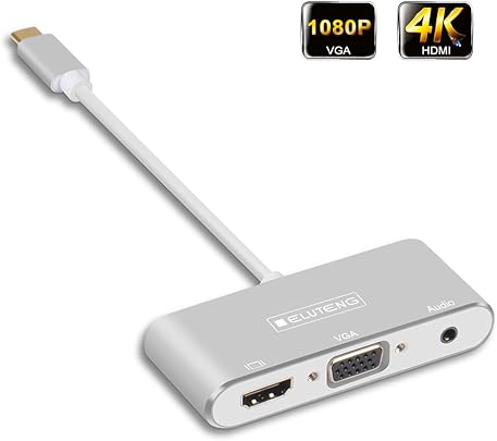 ELUTENG Adattatore USB VGA HDMI 4Kx2K 30Hz Cavo HDMI VGA USB ELUTENG Adattatore USB VGA HDMI 4Kx2K 30Hz Cavo HDMI VGA USB
