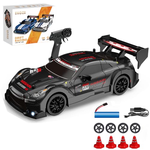 Siereolly Drift Car 1:24 Coche de carreras teledirigido 20 km/h 4WD 2,4 GHz Control remoto Mini RC Car con luces LED para niños