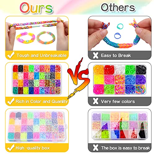 selizo 2800+ Loom Bänder Set, 36 Farben Zubehör Bunte Gummiband für Armbänder,Loops Gummis Set Rubber Loombänder Spielzeug Geschenke for Jungs Mädchen 6 7 8 9 10 Kinder Basteln DIY