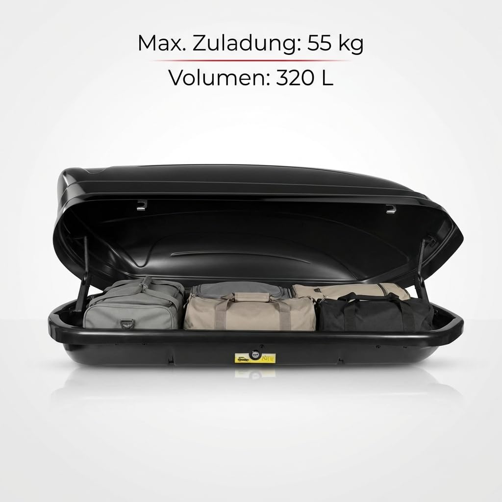 Dachbox 320 Liter abschließbar schwarz VDP-MAA320