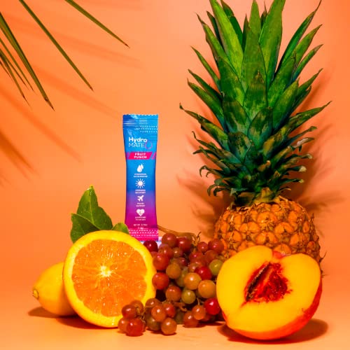 HydroMATE-Electrolytes-Powder-Drink-Mix-Packets-Hydration-Accelerator-Low-Sugar-Hangover-Party-Recovery-Vitamin-C-Fruit-Punch-30-Sticks