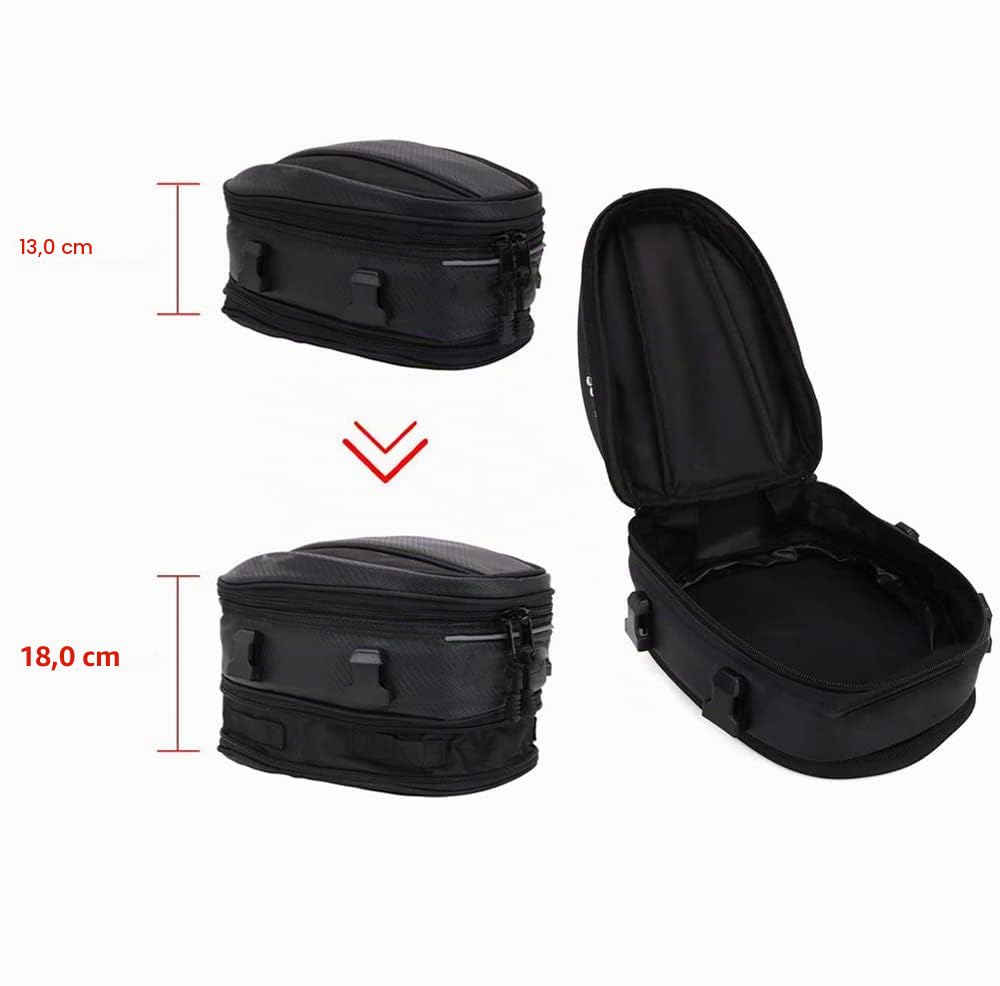 AnXin - Alforja para motocicleta, impermeable, bolsa de equipaje para el asiento trasero, multifuncional, de piel sintética, bolsa de deporte, 15 litros
