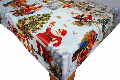 Karina Home Christmas Scene 1 PVC Vinyl Oilcloth Tablecloth 240cm x 140cm