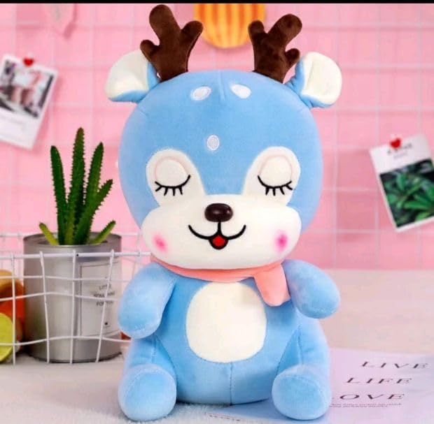 Image of Reindeer 35cm Soft Toys for Kids | Plush Soft Toys for Baby Boys and Girls| Best Gift | Reindeer Soft Toy for Kids -Pink 35Cm Height