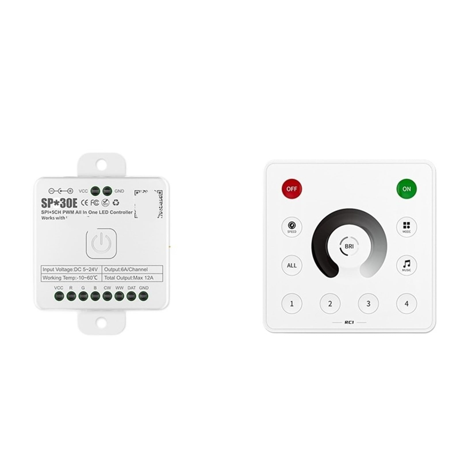 Contrôleur LED SP530E 5 canaux PWM avec télécommande RC1 - 2