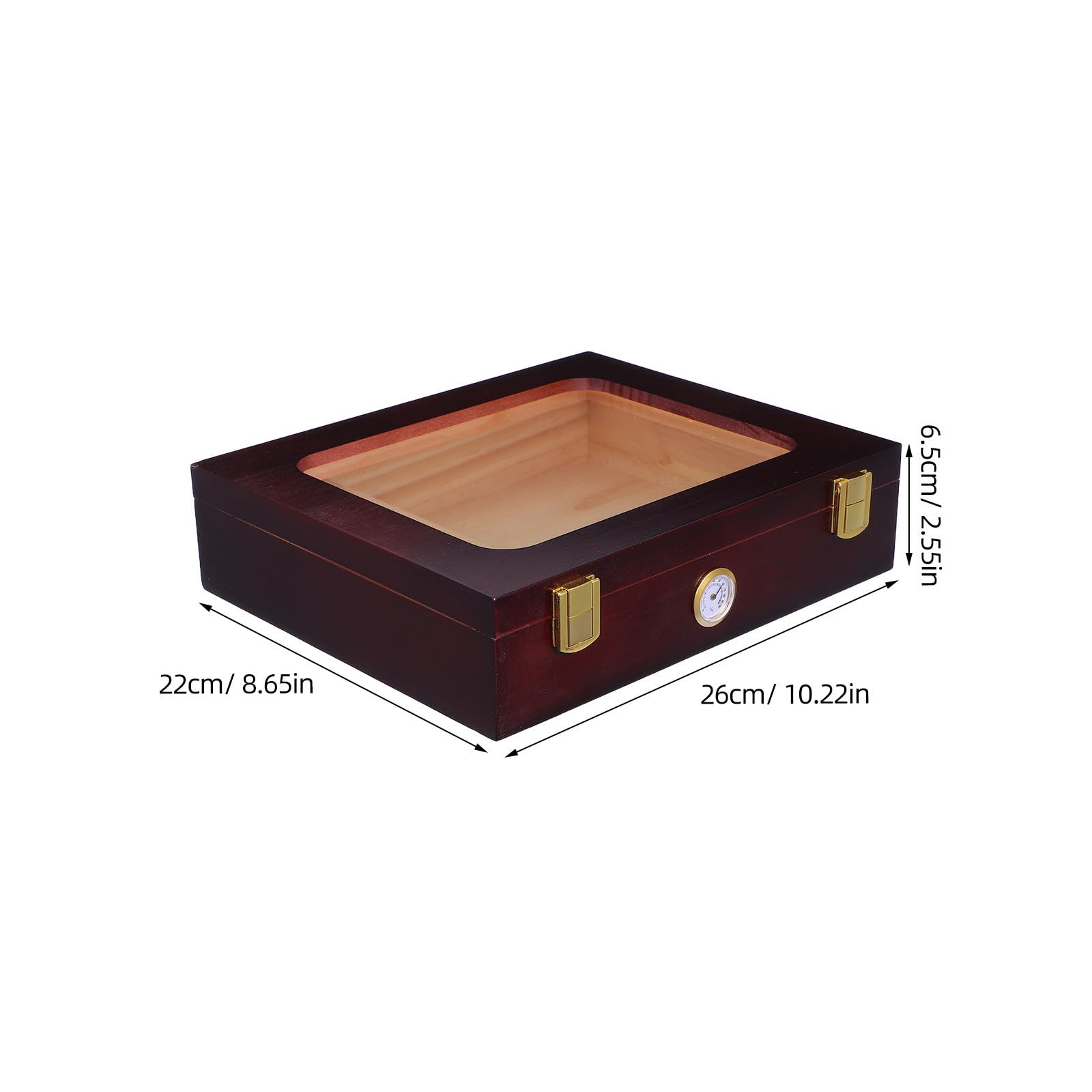 HOMSFOU Humidor Zigarren Elektrisch mit Präziser Feuchtigkeitskontrolle Glasdeckel und Hygrometer Braun Holz Zigarrenbox für Reise und Zuhause als Dekorative Zigarren Feuchtigkeitsbox