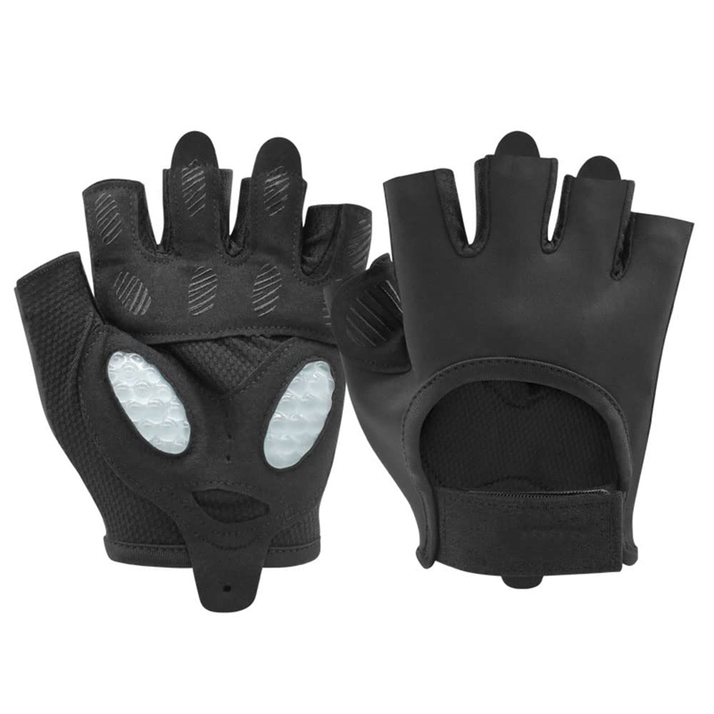 1 par de guantes de entrenamiento ligeros y transpirables, guantes de gimnasio con protección de palma, guantes para mejorar el agarre, guantes de levantamiento de pesas para ejercicio (negro S)