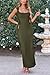 PRETTYGARDEN Women's 2025 Summer Wedding Guest Dress Sleeveless Ruffle Formal Cocktail Party Maxi Bodycon Dresses (Army Green,Small)