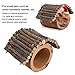 Wooden Hamster Tree Hole with Roof, Applewood Pet Hideout Tunnel Ferret Crab Shelter Play Rest Ladder for Small Animal Pets