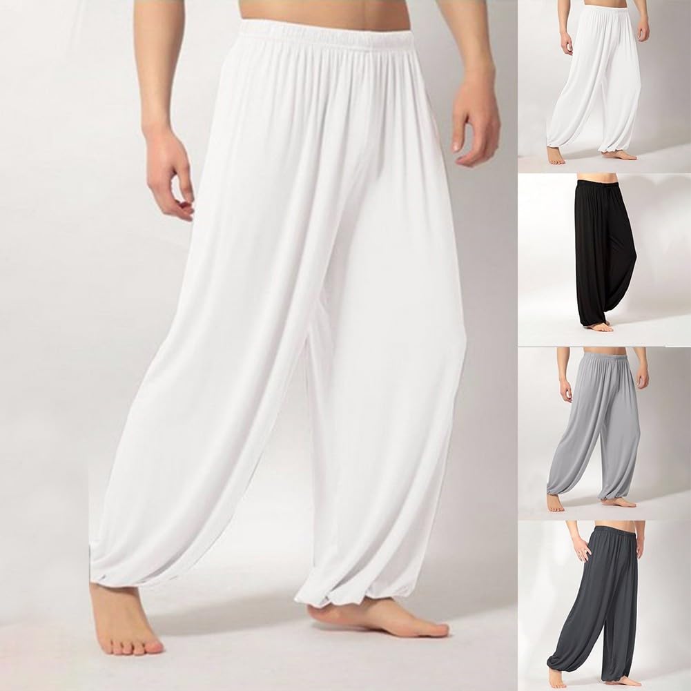 Leichte Sommer-Tai Chi Hose für Shaolin Wing Chun Kampfsport (M, Schwarz)
