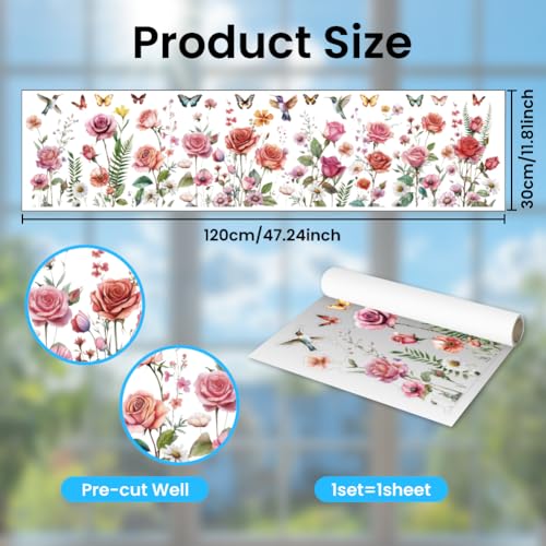 Vinilo decorativo para ventana PVC impermeable 30x120cm miniatura 2