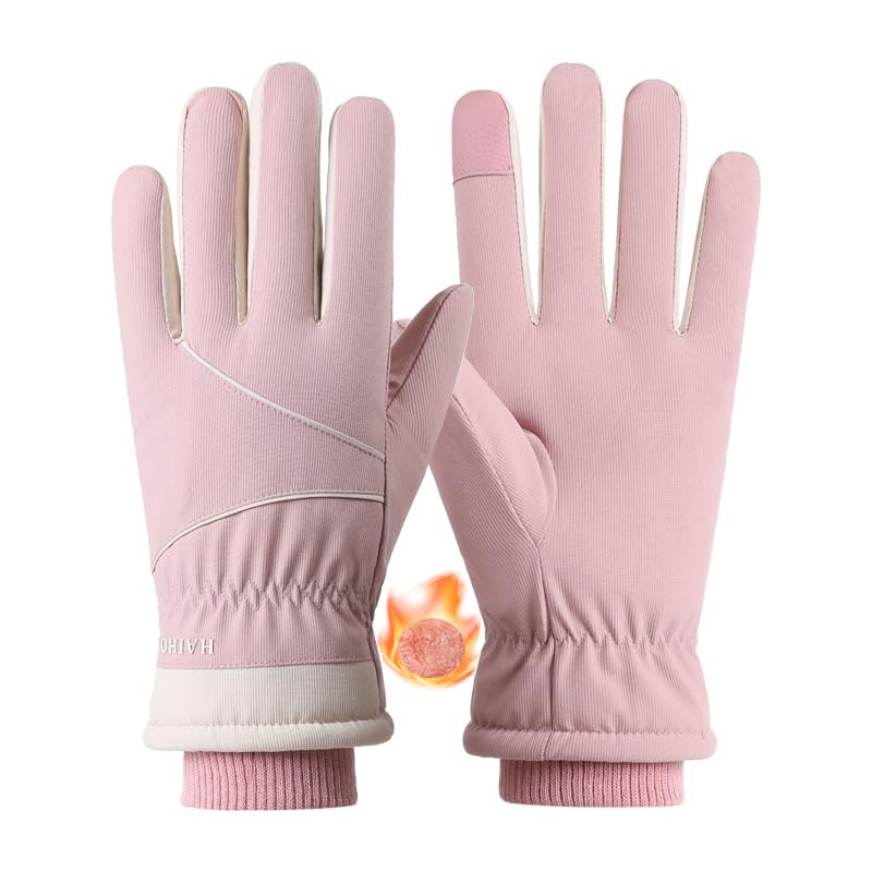 OVOY Womens Ski Gloves Touchscreen Windproof Water Resistant Winter Gloves Fleece Lined for Snowboarding & Cycling