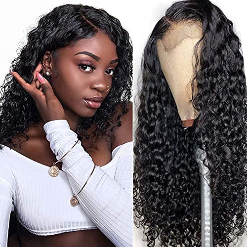 Wingirl Lace Front Wigs Human Hair 150% Density Brazilian Water Wave Human Hair Wig with Baby Hair Pre Plucked Natural Hairline Wigs for Black Women … (22inch wig, 150density)