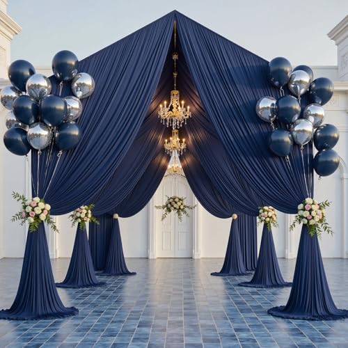 2 Paneles de Cortinas Azules Navy 5ft x 20ft para Eventos miniatura 1