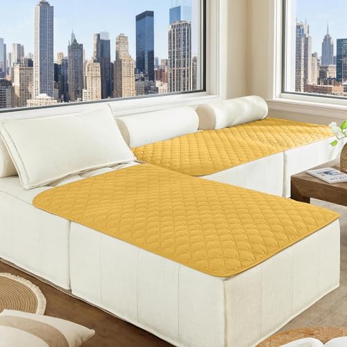 Image of gogobunny 100% Double-Sided Waterproof Dog Bed Cover Pet Blanket Sofa Couch Furniture Protector for Puppy Large Dog Cat, Reversible (40x50 Inch (Pack of 1), Dark Yellow /Light Yellow)