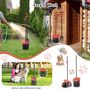 TIMINGILA 36" Pooper Scooper Swivel Bin & Rake with 100 Dog Poop Bags,Adjustable Long Handle for No-Bend Cleanup,Portable Non-Breakable Dog Poop Scooper for Large Medium Small Dogs TIMINGILA 36 Pooper Scooper Swivel Bin Rake with 100 Dog Poop BagsAdjustable Long Handle for No Bend CleanupPortable Non Breakable Dog Poop Scooper for Large Medium Small Dogs