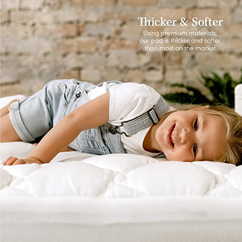 Toddler Mattress Pad - Washable Fitted Mattress Topper Perfect For Small Children - Bamboo #TOP3