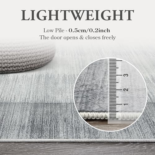 Lahome Grey Modern Ombre Runner Rug 2x6, Washable Hallway Carpet - image 6