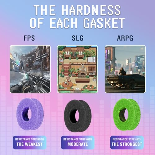 Image of 6 Pack Precision Rings for PS4 /5, Precision Rings for Xbox, Compatible with Xbox Controllers Accessories-Control with Soft Silicone Rings - Compatible with Fortnite & FPS Games,Black+Purple+Green