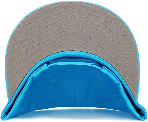 Image of KBETHOS Classic Snapback Hat Blank Cap Underbrim Cotton Wool Blend Flat Visor Adjustable Unisex