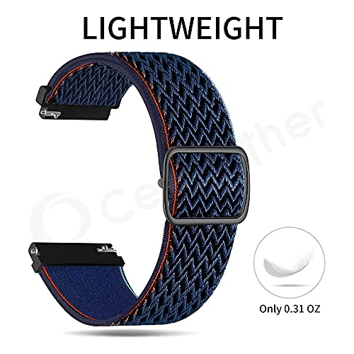 Image of CellFAther 20mm Watch Band Elastic Nylon Loop with Quick Release pins Compatible with Samsung Galaxy Watch Active 2 44,40mm / Galaxy Watch 3 41mm / Galaxy Watch 42mm /Gear S2 /Classic (Midnight Blue)