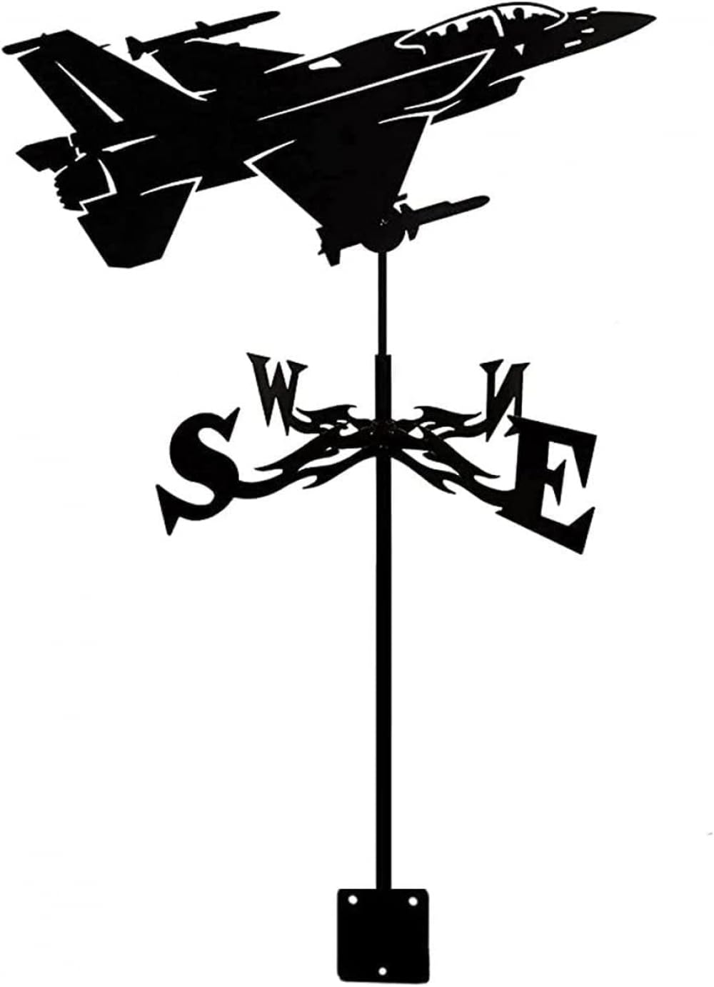 CZYLJLK Weather Vane Weathervane Aircraft Fighter Jet Ornament Stainless Steel Weathercock Direction Indicator Garden Stake