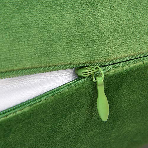 Image of Mixhug Set of 2 Cozy Velvet Rectangle Decorative Throw Pillow Covers for Couch and Bed, Green, 12 x 20 Inches