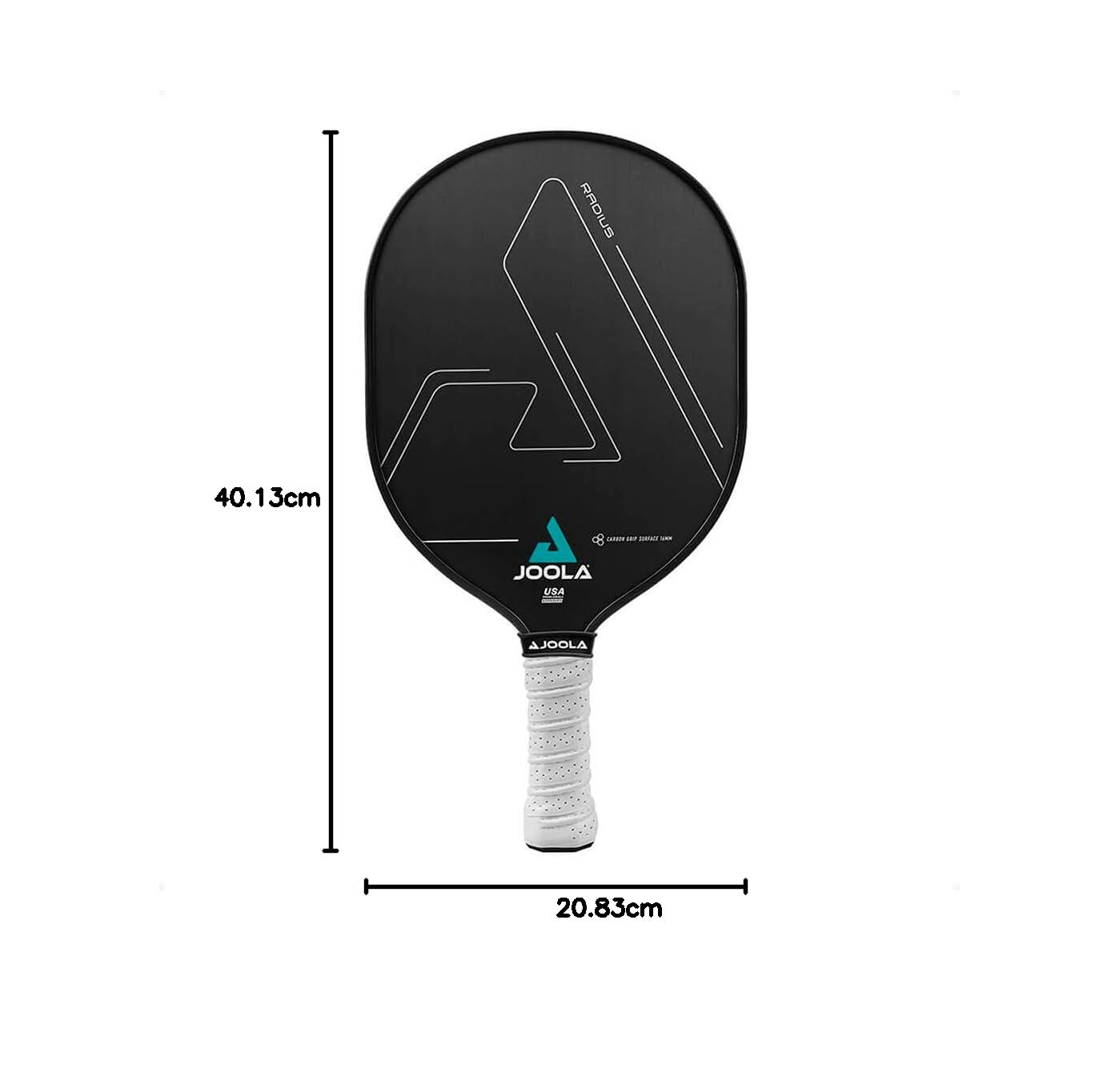 JOOLA Radius Pro Pickleball-Paddel mit strukturierter Carbon-Griff-Oberfläche – schafft mehr Spin und maximale Kontrolle – größter Sweetspot – Pickleball-Schläger mit Response-Polypropylen-Wabenkern