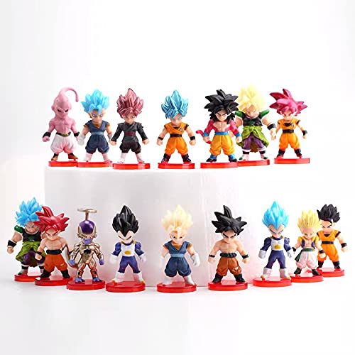 16-piece dragon ball cake decoration, dragon ball Z action doll set cake decoration, 3-inch dragon ball cake decoration set toy collection gift