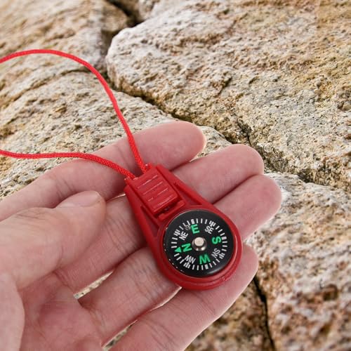 Veemoon 20 piezas mini brújula de supervivencia para senderismo miniatura 7