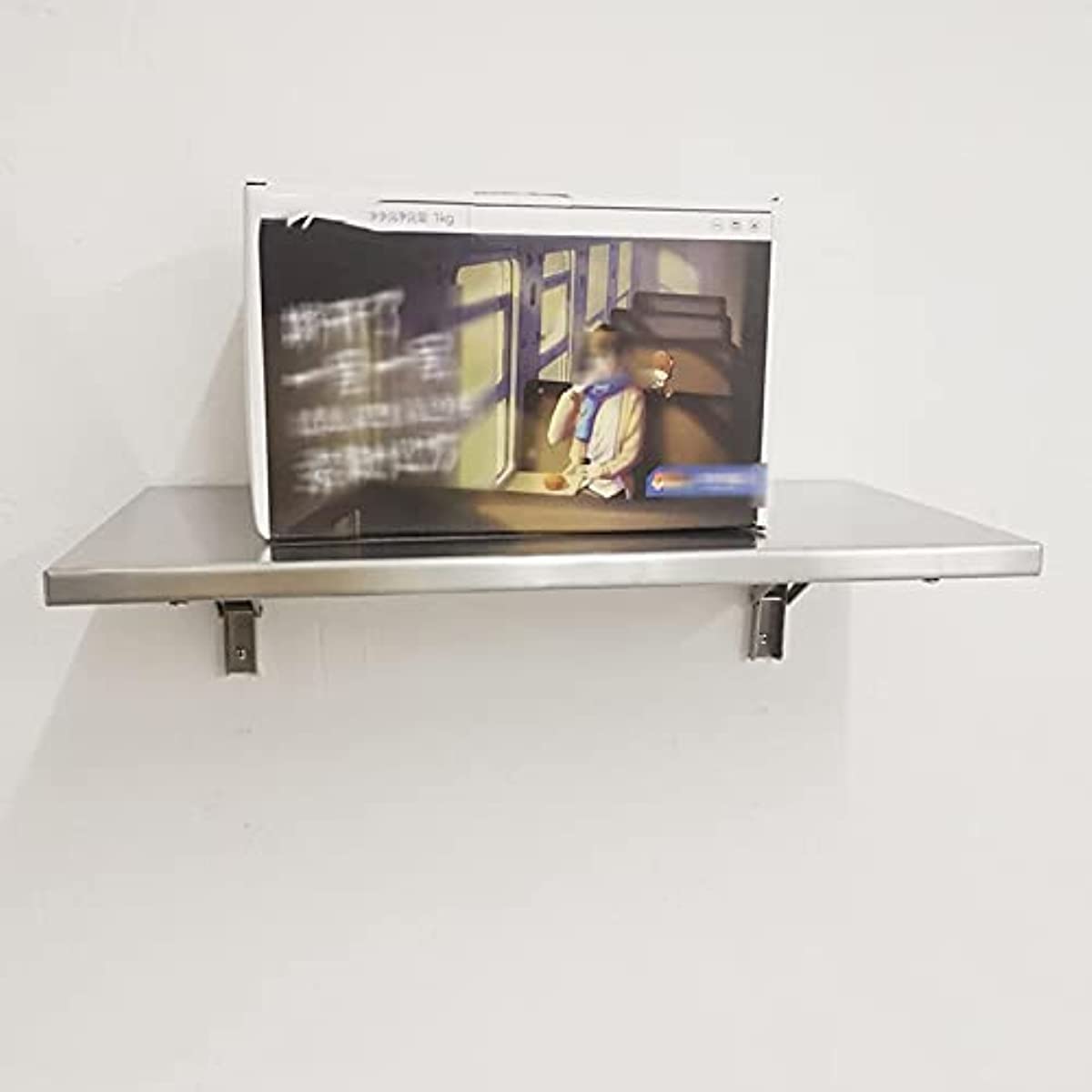 Tavolo Pieghevole a Parete portaoggetti in Acciaio Inox con Staffa Metallica, Adatto per Cucina, Sala da Pranzo, banco da Lavoro Home Bar, Facile da installare e Pulire (80) × 40cm.
