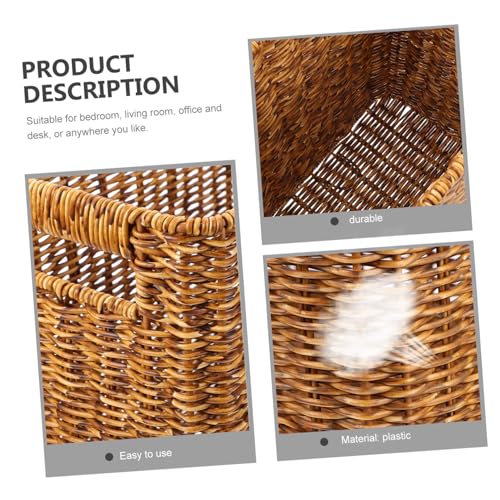 Panier robuste en plastique marron VICASKY pour magazines - 4