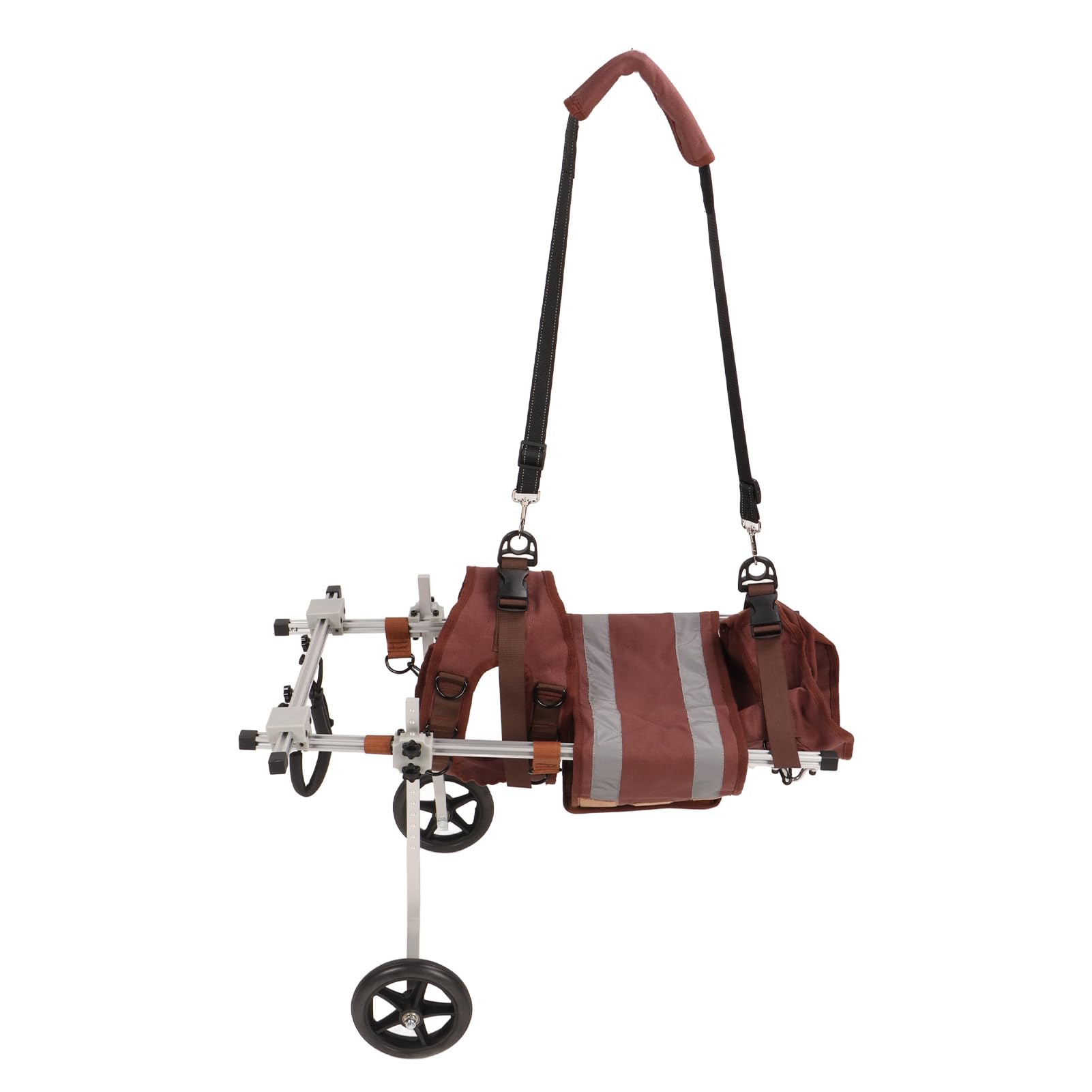 Silla de ruedas de aluminio para perros grandes, ayuda a la movilidad de 2 ruedas, soporte ajustable para piernas débiles, dispositivo duradero de rehabilitación de mascotas, talla L