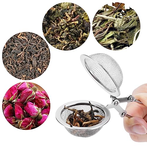 Kronwahl 4 STÜCK Teezangen aus rostfreiem Edelstahl, Ø 4,5 cm, Teesieb für losen Tee, feinmaschige Siebzange, die Teekugel für optimalen Teegenuss