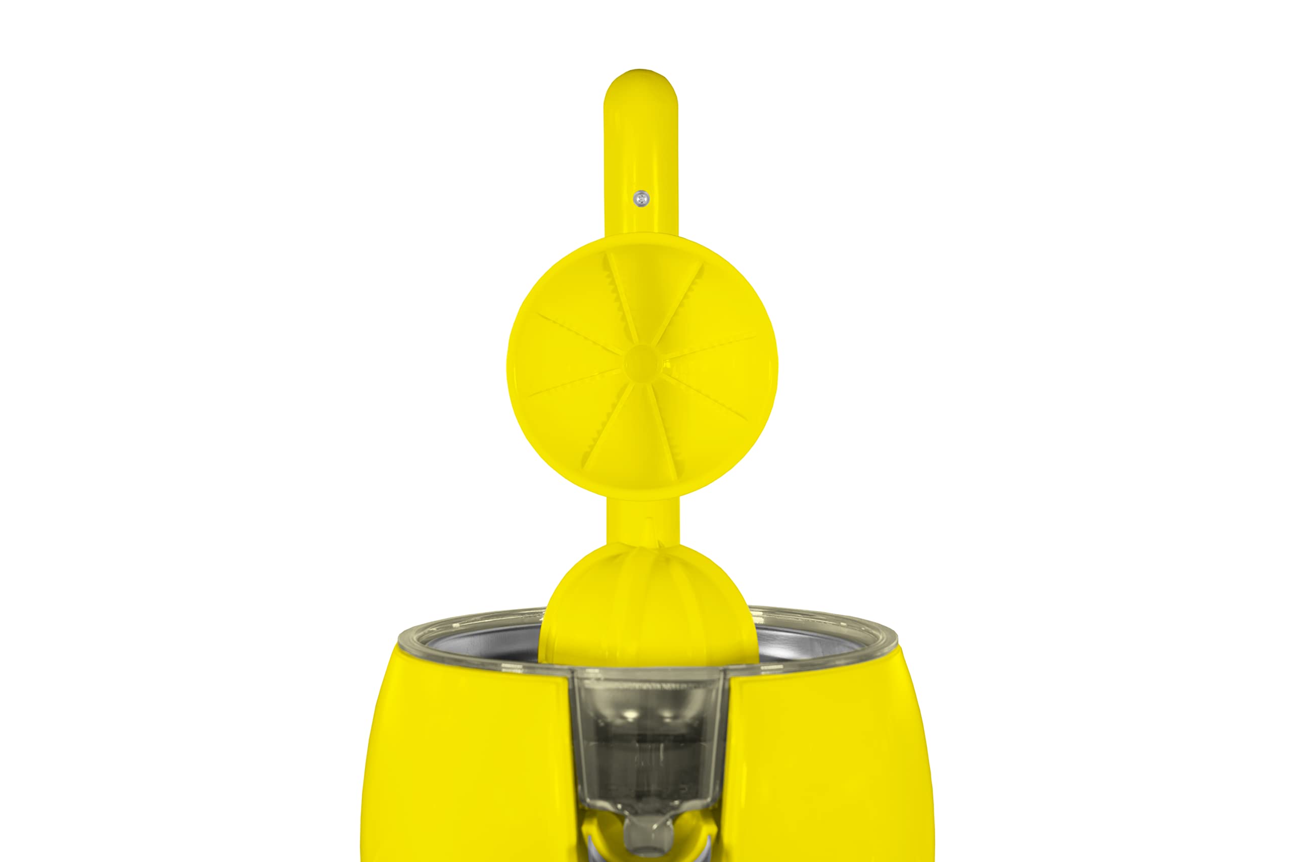 Unold 78132 Zitruspresse Power Juicy Yellow - für große und kleine Zitrusfrüchte, 1100W Motor für perfekte Saft-Ausbeute, Saftstopp-Auslauf, komplett zerlegbar, spülmaschinengeeignet, BPA-frei
