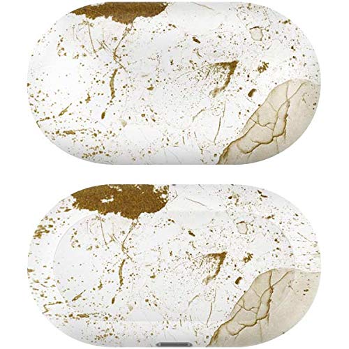 Skinit Decal Audio Skin Compatible with Samsung Galaxy Buds+ - Officially Licensed Originally Designed White Scattered Marble Design